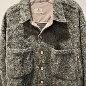 Solitude Olive Textured fleece Jacket
